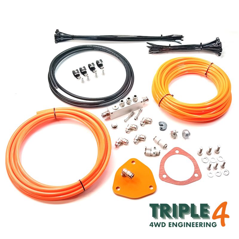 Land Rover Defender 200TDi / 300TDi Overland Wading Kit Alloy Manifold - Orange