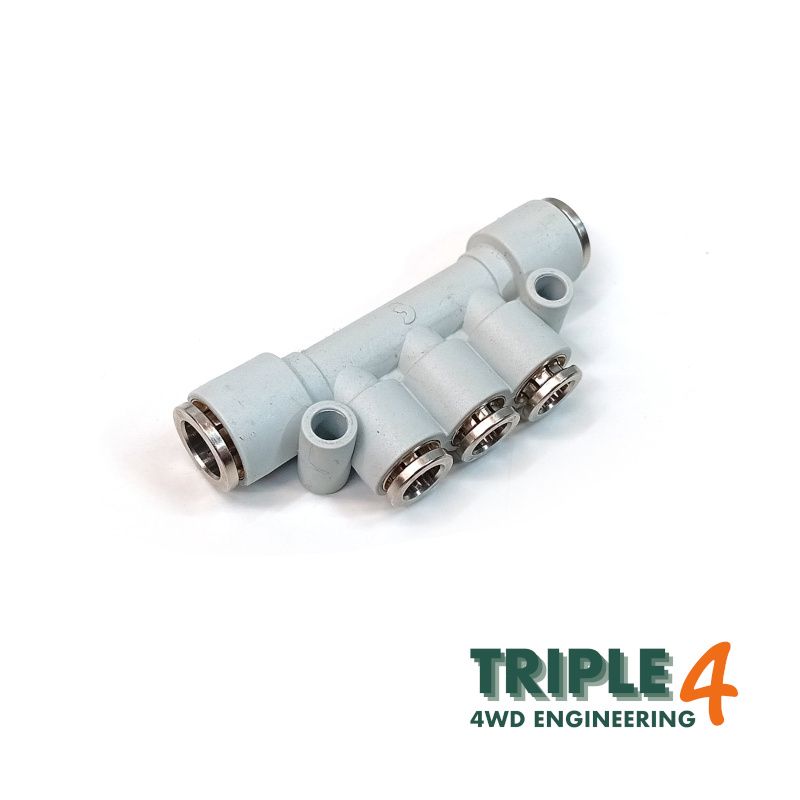 Triple 4 5-Way Technopolymer Wading Kit Manifold for 8mm & 6mm Hose